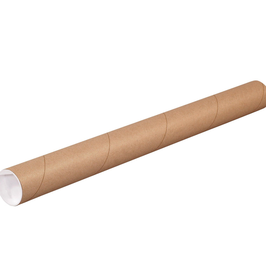 2x9 Kraft Mailing Tubes with Caps 50/Case P2009K