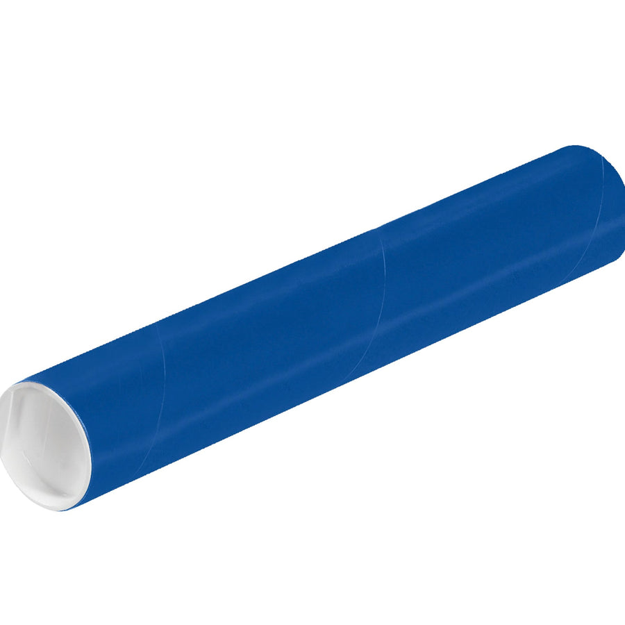 2x12 Blue Spiral Wound Mailing Tubes with Caps 50/Case P2012B