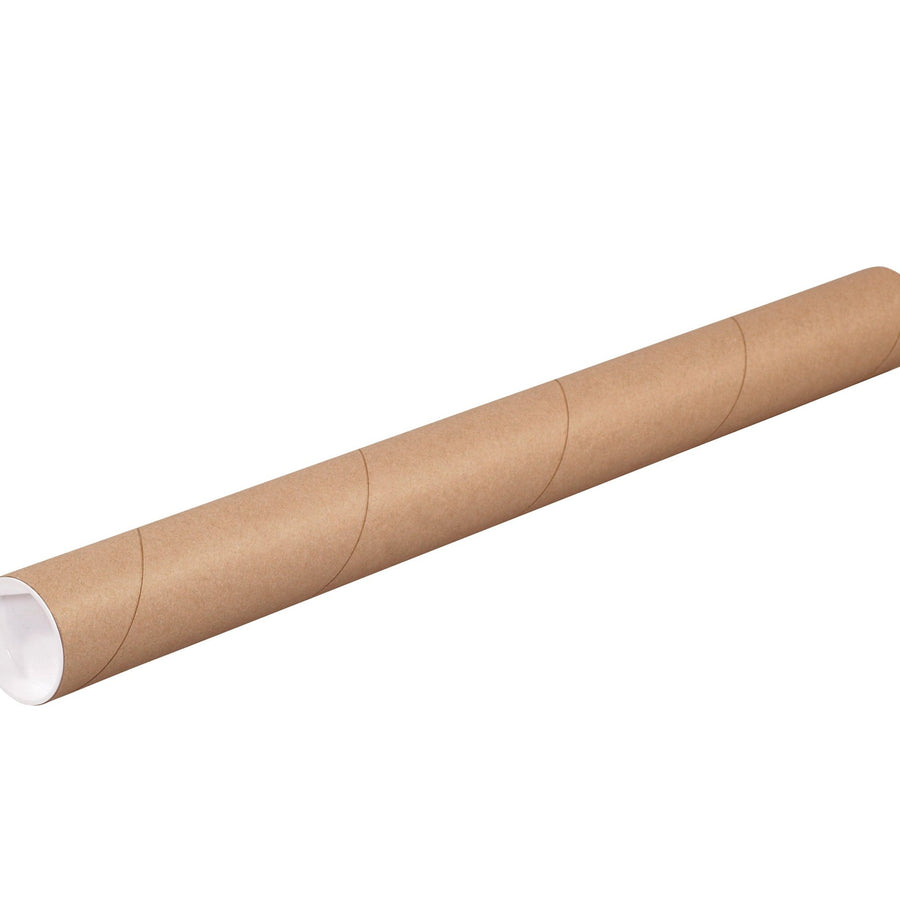 Poster & Print Mailing Tubes | 2 x 18 in Kraft with Caps, 6-Pack P2018KRP6