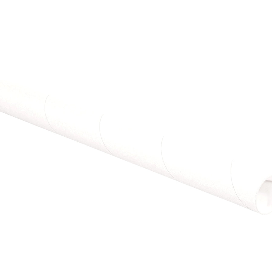 2x20 White Spiral Wound Mailing Tubes with Caps 50/Case P2020W