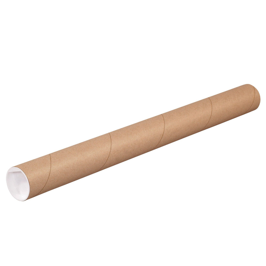 2x25 Kraft Mailing Tubes with Caps 50-Pack P2025K
