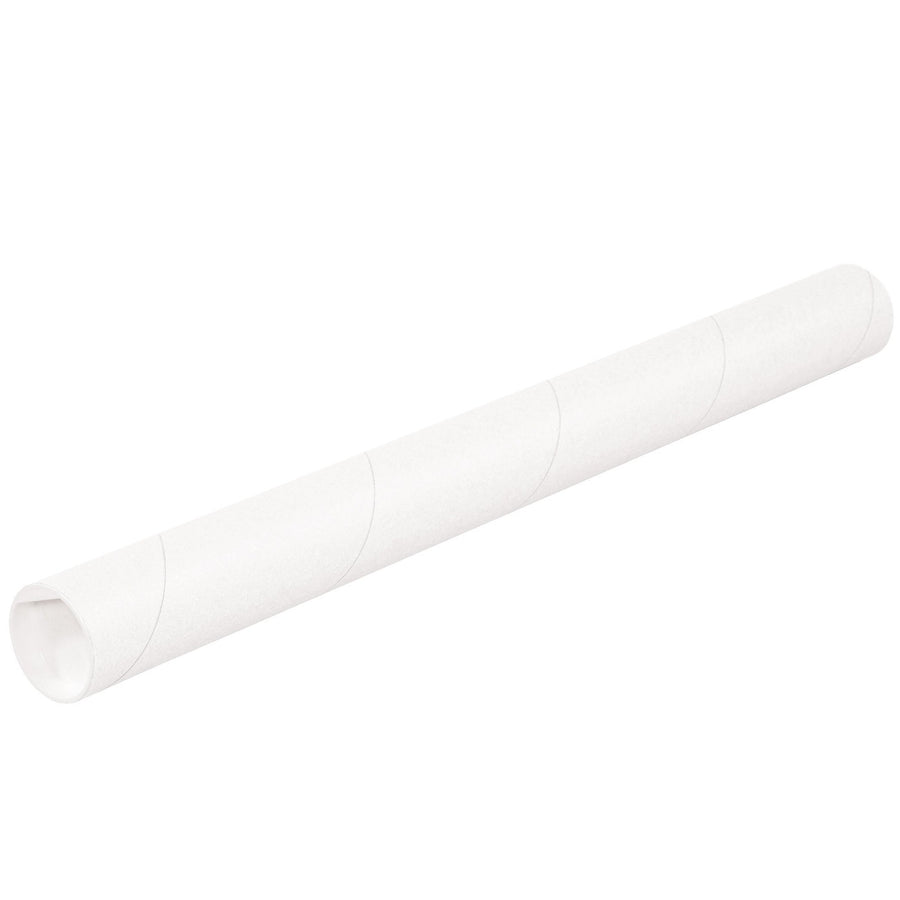 2x36 White Spiral Wound Mailing Tubes with Caps 50/Case P2036W