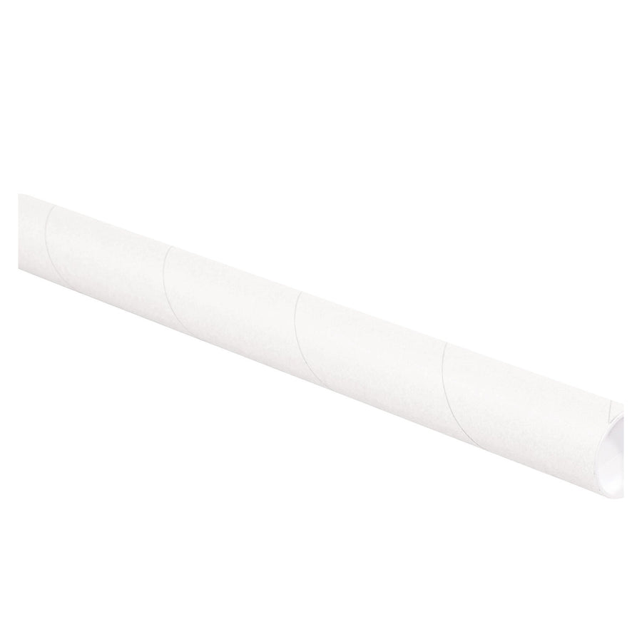 Poster & Print Mailing Tubes | 2.5 x 18 in White Spiral Wound with Caps, 34/Case P2518W