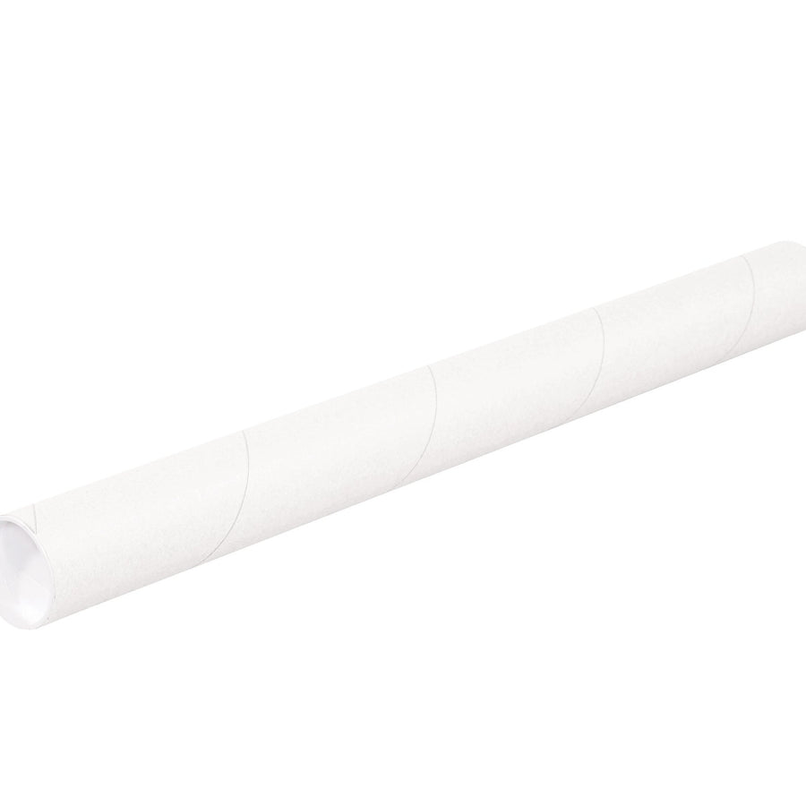 Poster & Print Mailing Tubes | 2.5 x 36 in White Spiral Wound with Caps, 34/Case P2536W