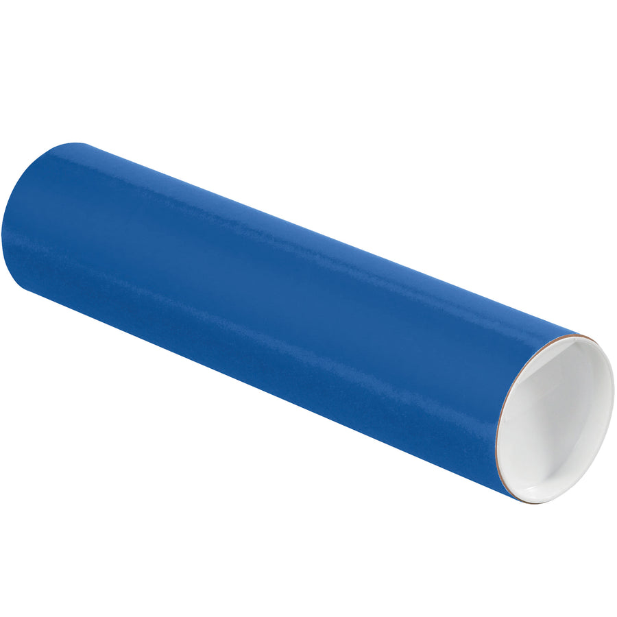 Protect and identify documents with our bright blue 3x12 mailing tubes featuring durable 0.07 spiral wound fibreboard construction. Each case includes 24 tubes with white plastic end caps. Perfect for blueprints, posters, and color-coded document organization.