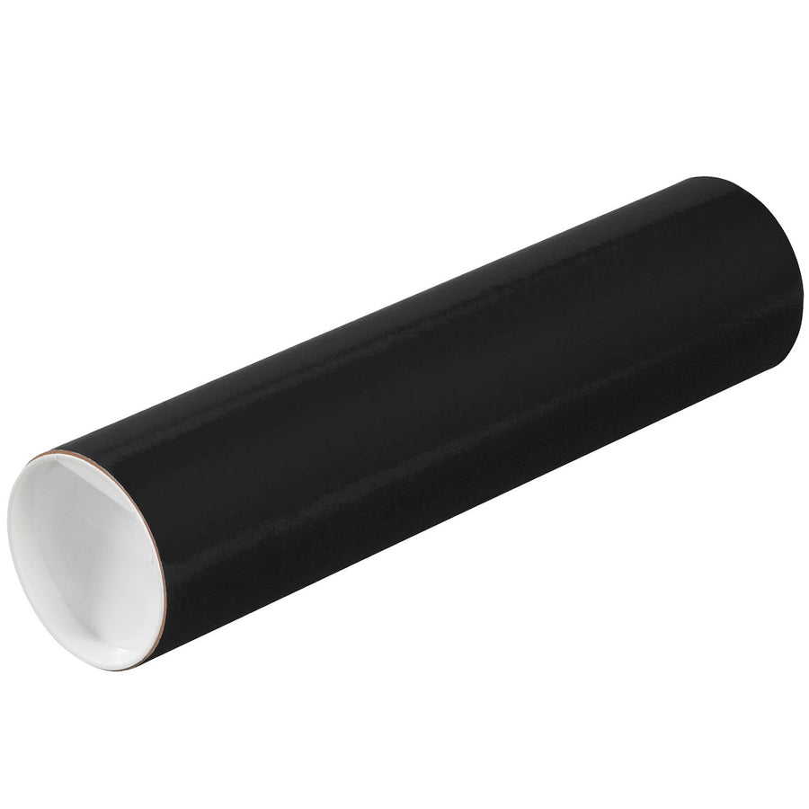 3x12 Black Spiral Wound Mailing Tubes with Caps 24/Case P3012BL