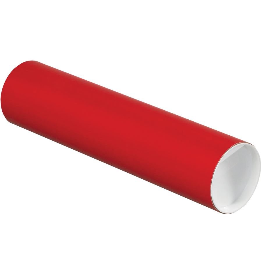 Professional-grade 3x12 red mailing tubes designed for high-volume mailroom operations. Features durable 0.07 thick spiral wound fibreboard construction with included white plastic end caps for secure sealing. Ships as a case of 24 tubes–the cost-efficient solution for document protection and organizational color-coding.