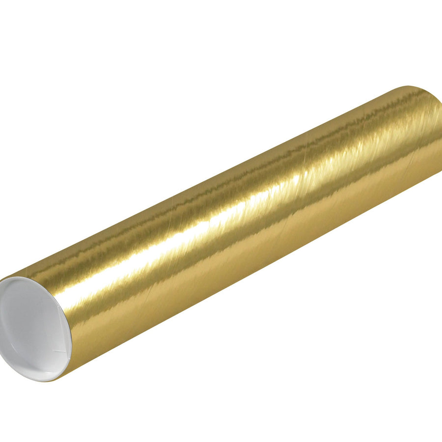 Poster & Print Mailing Tubes | 3 x 18 in Gold Spiral Wound 3-Ply with Caps, 24/Case P3018GO