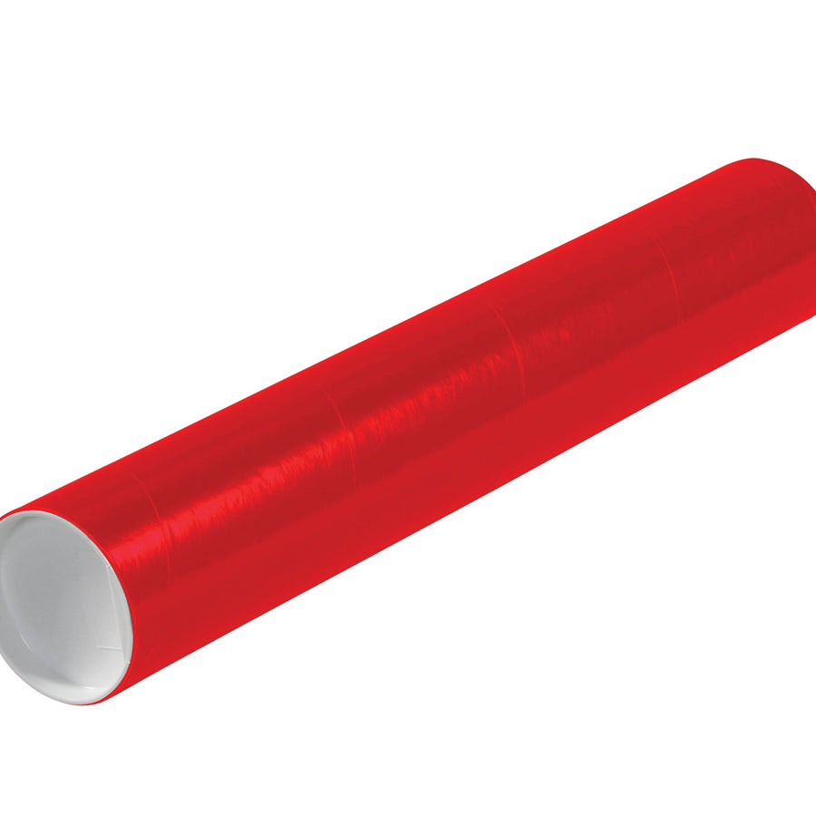 Poster & Print Mailing Tubes | 3 x 18 in Red Spiral Wound with Caps, 24/Case P3018R
