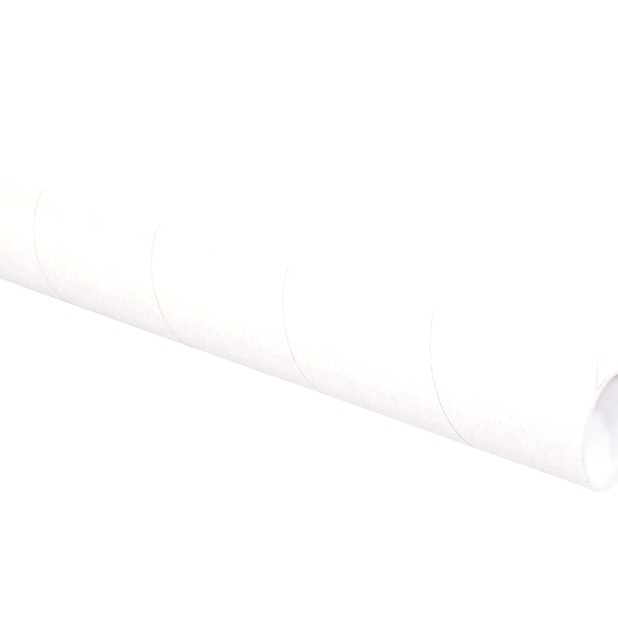 3x18 White Mailing Tubes with Caps 24/Case P3018W