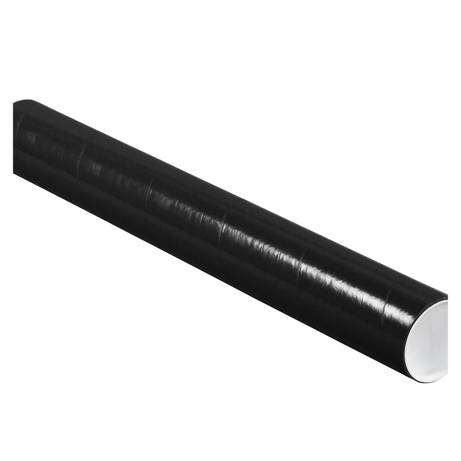 Poster & Print Mailing Tubes | 3 x 24 in Black Spiral Wound with Caps, 24/Case P3024BL