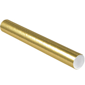 Protect documents, blueprints, and posters with these professional 3x24" gold mailing tubes. Featuring 3-ply spiral wound fibreboard construction and included white plastic end caps, this case of 24 tubes meets shipping compliance standards while offering eye-catching color organization. Durable, cost-efficient, and ready to ship.