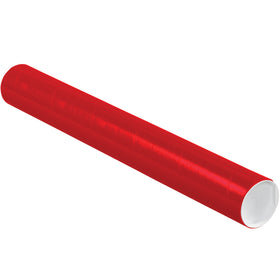 Professional-grade 3x24 red mailing tubes designed for mailrooms, document handling, and shipping compliance. Heavy-duty 0.07" spiral wound fibreboard construction with included white plastic end caps. Sold as a case of 24 tubes–the cost-efficient solution for high-volume mailers and architecture firms.