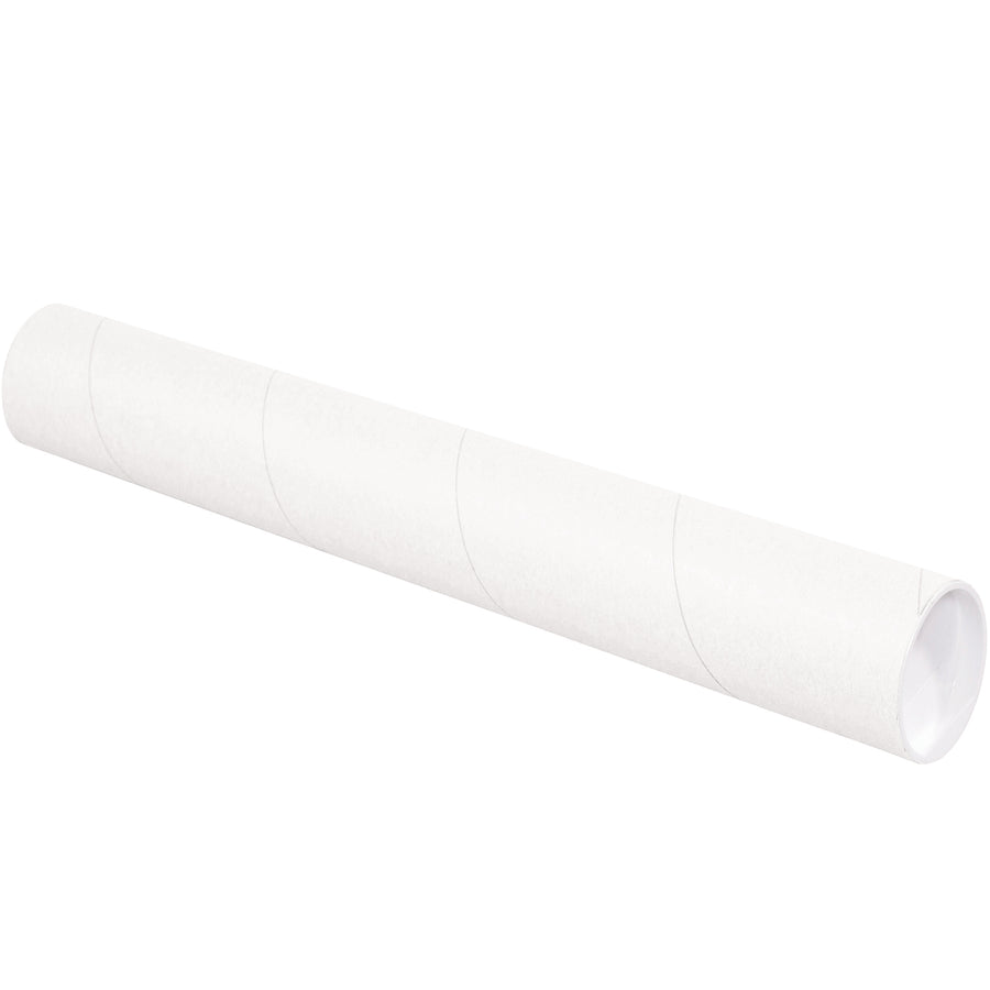 Ship posters, blueprints, and documents securely with these 3x24 white mailing tubes. Heavy-duty 3-ply spiral wound fibreboard construction with included snap-on end caps that won't pop off during transit. Case of 24 reusable, recyclable tubes‚the cost-effective solution for your mailroom.