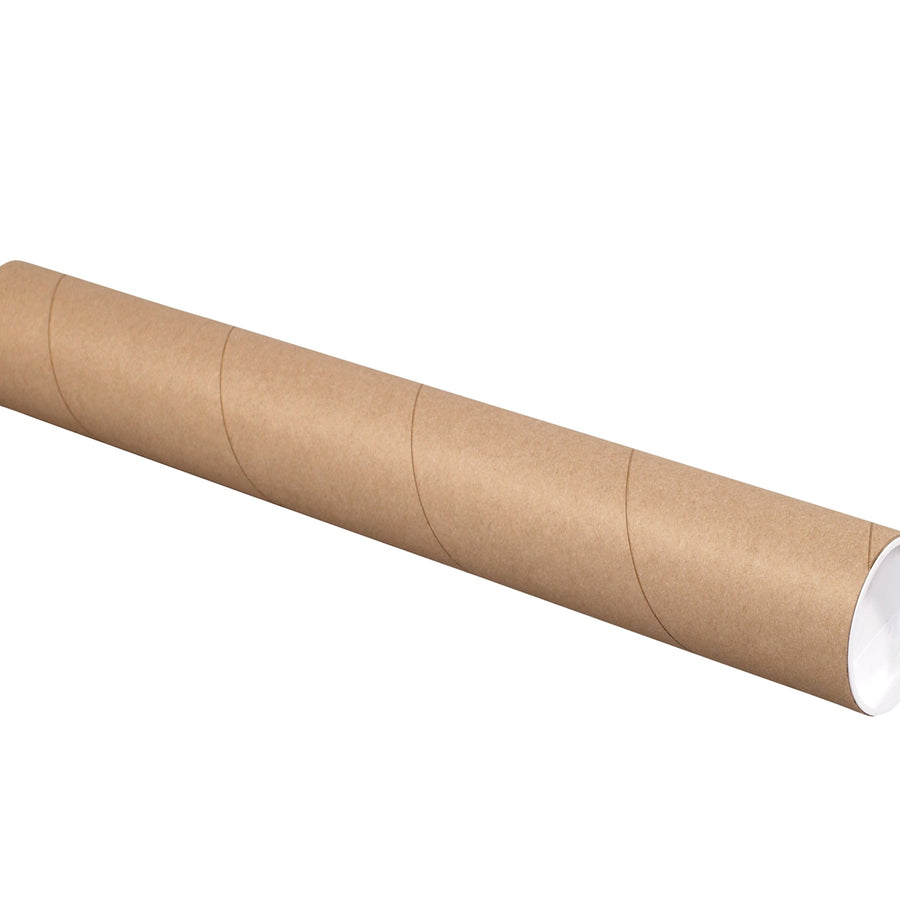 Poster & Print Mailing Tubes | 3 x 30 in Kraft Spiral Wound with Caps, 24/Case P3030K
