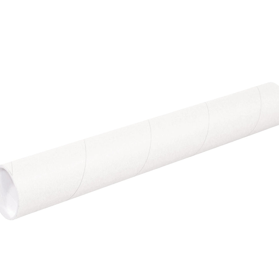Poster & Print Mailing Tubes | 3 x 42 in White Spiral Wound with Caps, 24/Case P3042W