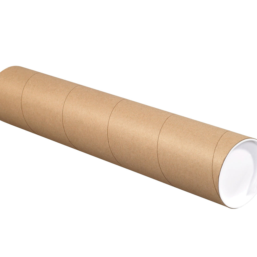 4x18 Kraft Mailing Tubes with Caps 15/Case P4018K