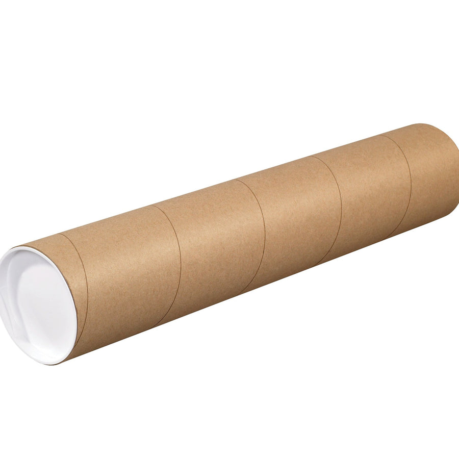4x24 Kraft Mailing Tubes with Caps 15/Case P4024K