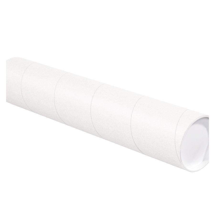 Poster & Print Mailing Tubes | 4 x 26 in White Spiral Wound with Caps, 15/Case P4026W