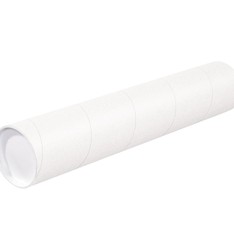 Poster & Print Mailing Tubes | 4 x 30 in White Spiral Wound with Caps, 15/Case P4030W
