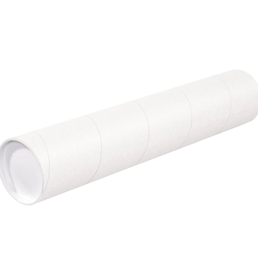4x36 White Spiral Wound Mailing Tubes with Caps 15/Case P4036W