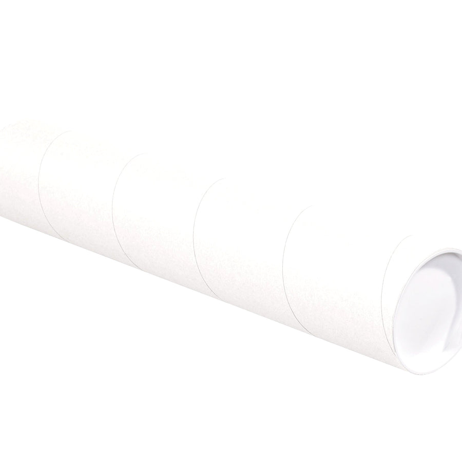 Poster & Print Mailing Tubes | 4 x 48 in White Spiral Wound with Caps, 15/Case P4048W