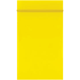 Bright yellow 2 mil reclosable poly bags in 2x3" dimensions make inventory identification effortless while protecting products from dirt and moisture. FDA and USDA compliant polyethylene construction with reusable ziplock design. Sold by the case of 1,000 bags.