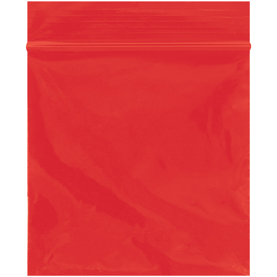 Bright red 2 mil reclosable poly bags in 3x3" size for instant product identification and inventory control. Each case contains 1000 durable, reusable bags with secure ziploc closure that keeps contents protected from dirt and moisture. FDA and USDA compliant for food and pharmaceutical applications.