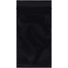 3x5" 2 Mil Black Reclosable Poly Bags - 1000/Case