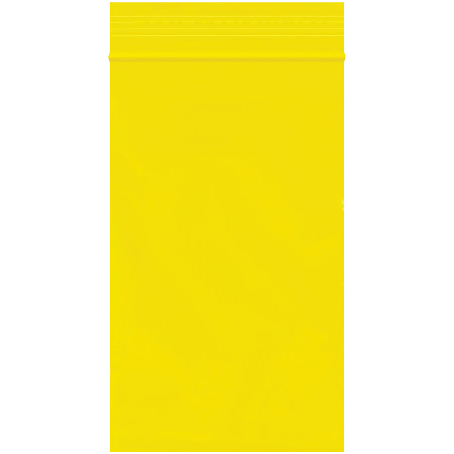 Bright yellow 2 Mil reclosable poly bags deliver instant product identification and reliable moisture protection. Each case contains 1,000 durable, reusable bags sized 3" x 5" with secure ziplock closure. FDA and USDA compliant for food-safe storage and inventory organization.
