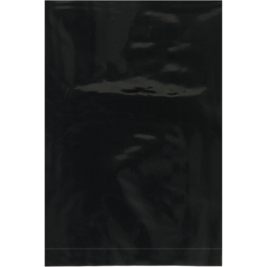 4x6 Black Poly Bags 2 Mil Flat Open End - 1000/Case