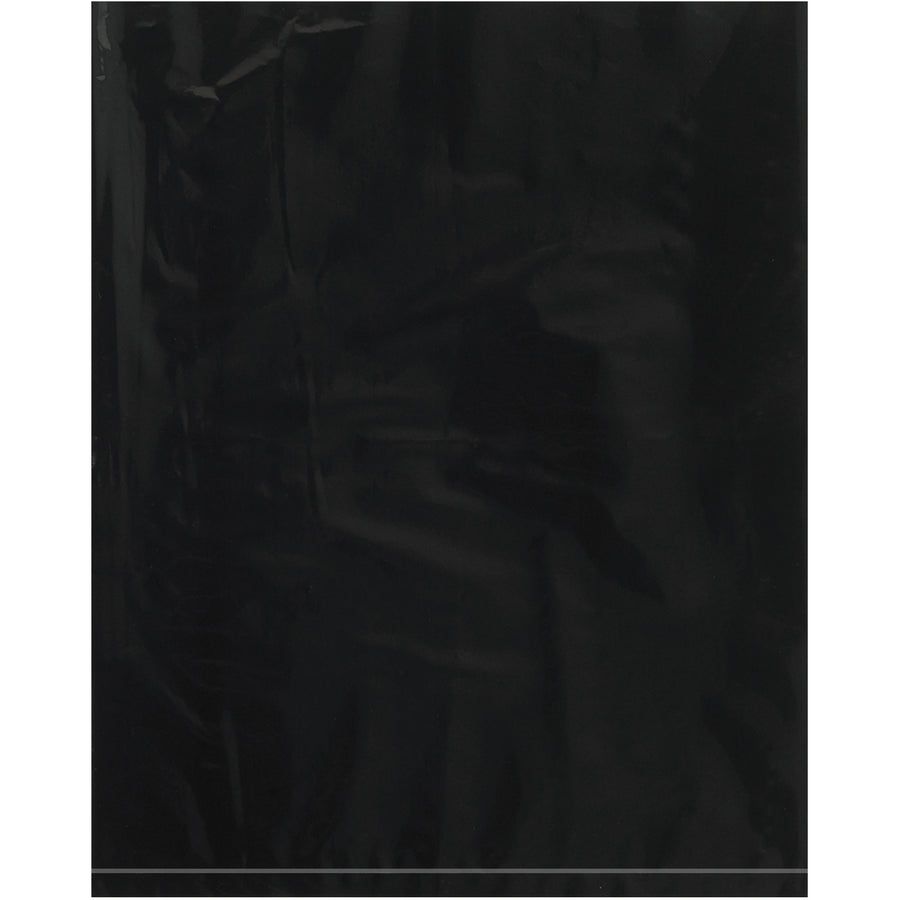 12 x 15" 2 Mil Black Flat Poly Bags - 1000/Case Storage