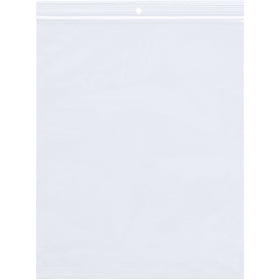 Industrial-grade 5x8" 2 mil reclosable poly bags with pre-punched hang holes and full-width zipper closure. Perfect for retail display, food storage, and parts organization. Buy by the case of 1,000 bags and reduce per-unit costs.