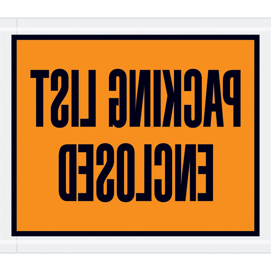 4.5x5.5 2 Mil Orange Self-Adhesive Packing List Envelopes 1000/Case PL10