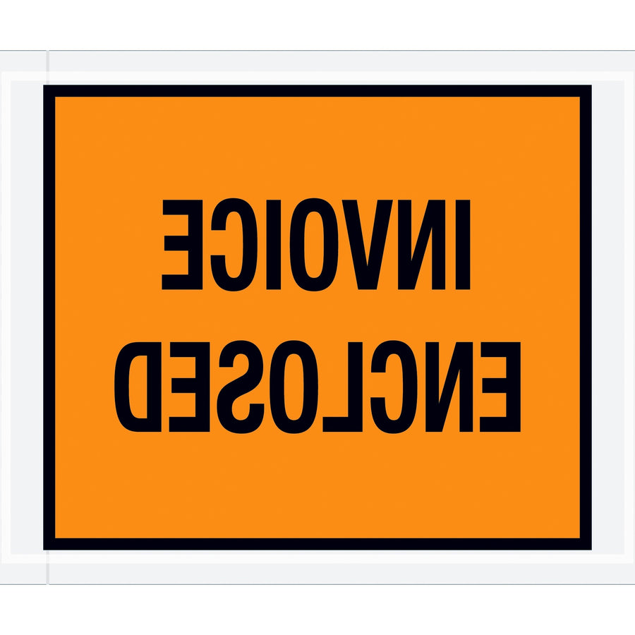 4.5x5.5 2 Mil Orange Invoice Enclosed Packing List Envelopes 1000/Case PL17
