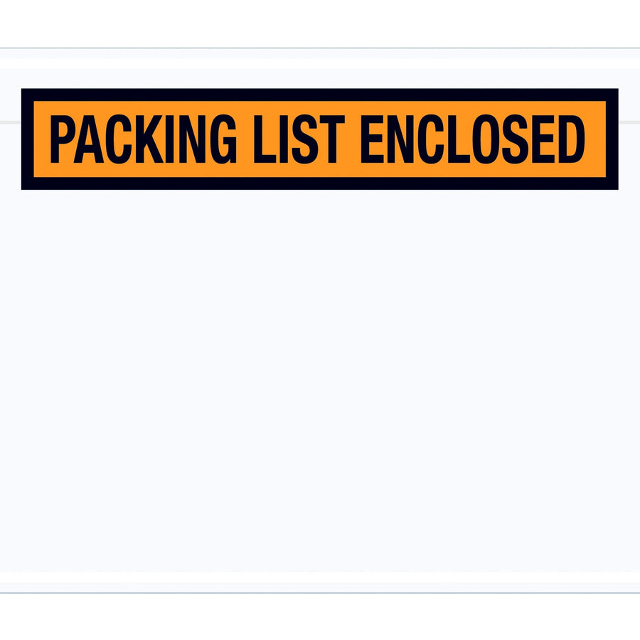 7x5.5 2 Mil Orange Self-Adhesive Packing List Envelopes 1000/Case PL19