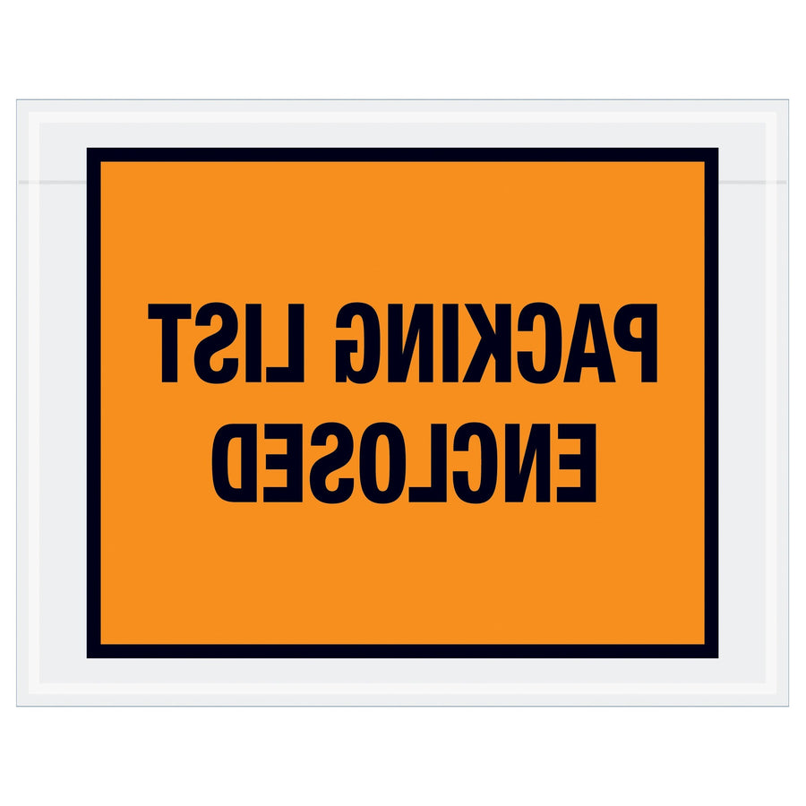 7x5.5 2 Mil Orange Packing List Envelopes 1000/Case PL22