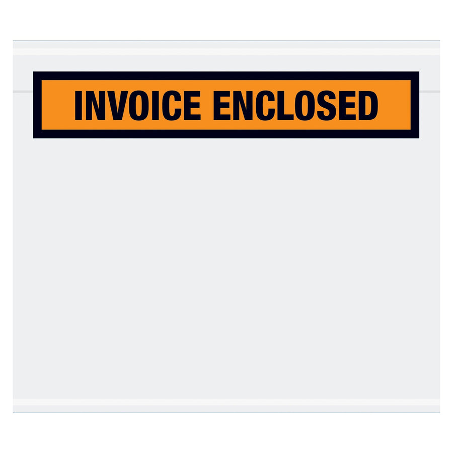 7x5.5 2 Mil Orange Invoice Enclosed Packing List Envelopes 1000/Case PL23