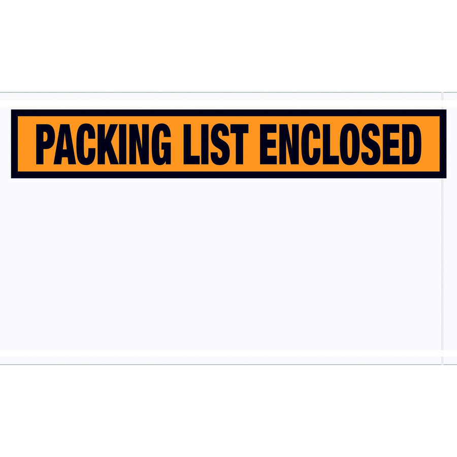 5.5x10 2 Mil Orange Self-Adhesive Packing List Envelopes 1000/Case PL24