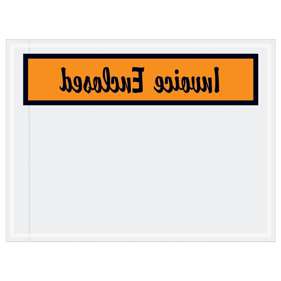 4.5x6 2 Mil Orange Invoice Enclosed Packing List Envelopes 1000/Case PL3