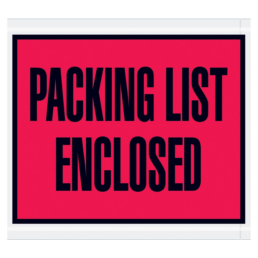 4.5x5.5 2 Mil Red Self-Adhesive Packing List Envelopes 1000/Case PL402