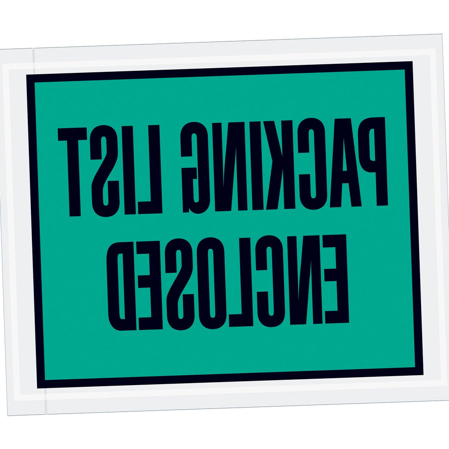 4.5x5.5 2 Mil Green Self-Adhesive Packing List Envelopes 1000/Case PL404