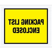 7x5.5 Yellow Packing List Enclosed Envelopes 1000/Case PL405
