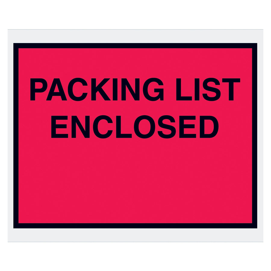 4.5x6 2 Mil Red Packing List Enclosed Envelopes 1000/Case PL413