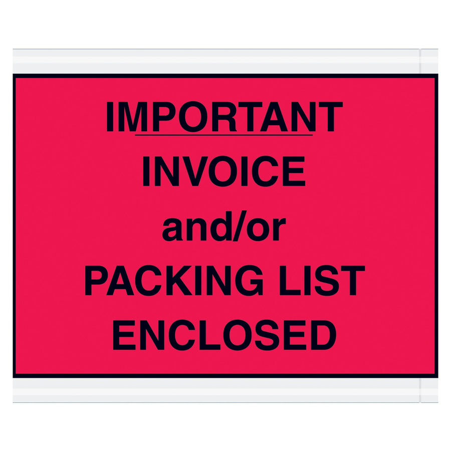 4.5x6 Red Document Packing List Envelopes 1000/Case PL418