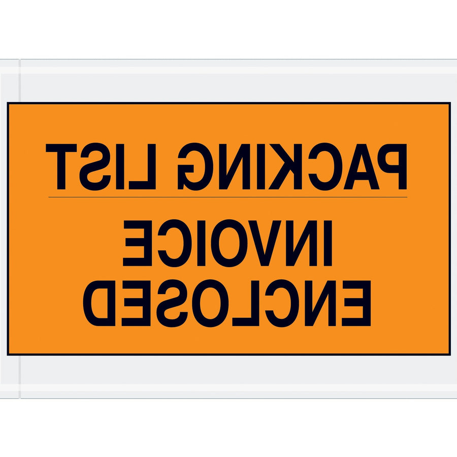 7x10 2 Mil Orange Self-Adhesive Packing List Envelopes 1000/Case PL419