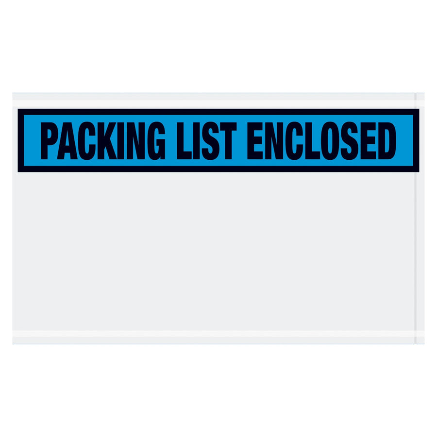 5.5x10 2 Mil Blue Self-Adhesive Packing List Envelopes 1000/Case PL431