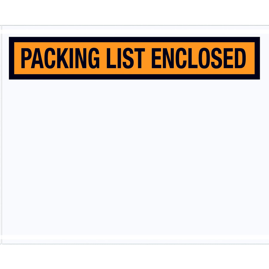 4.5x6 2 Mil Orange Packing List Enclosed Envelopes 1000/Case PL442