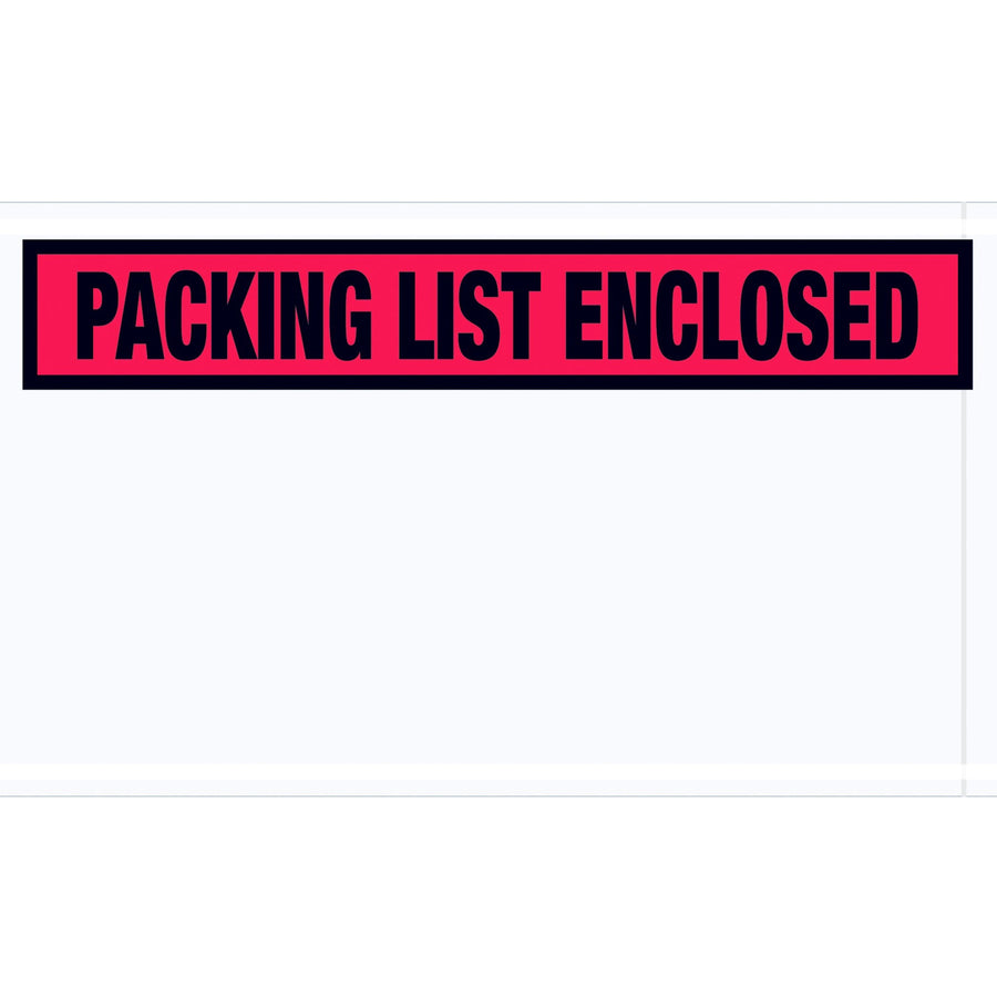 5.5x10 2 Mil Red Packing List Enclosed Envelopes 1000/Case PL446
