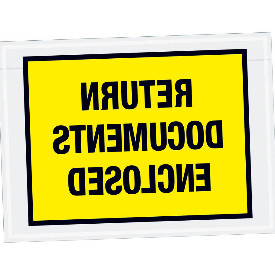 7.5x5.5 2 Mil Yellow Self-Adhesive Packing List Envelopes 1000/Case PL448